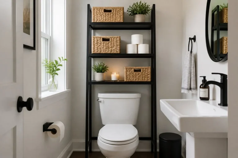 8 Half Bathroom Storage Ideas That Cost Under $100
